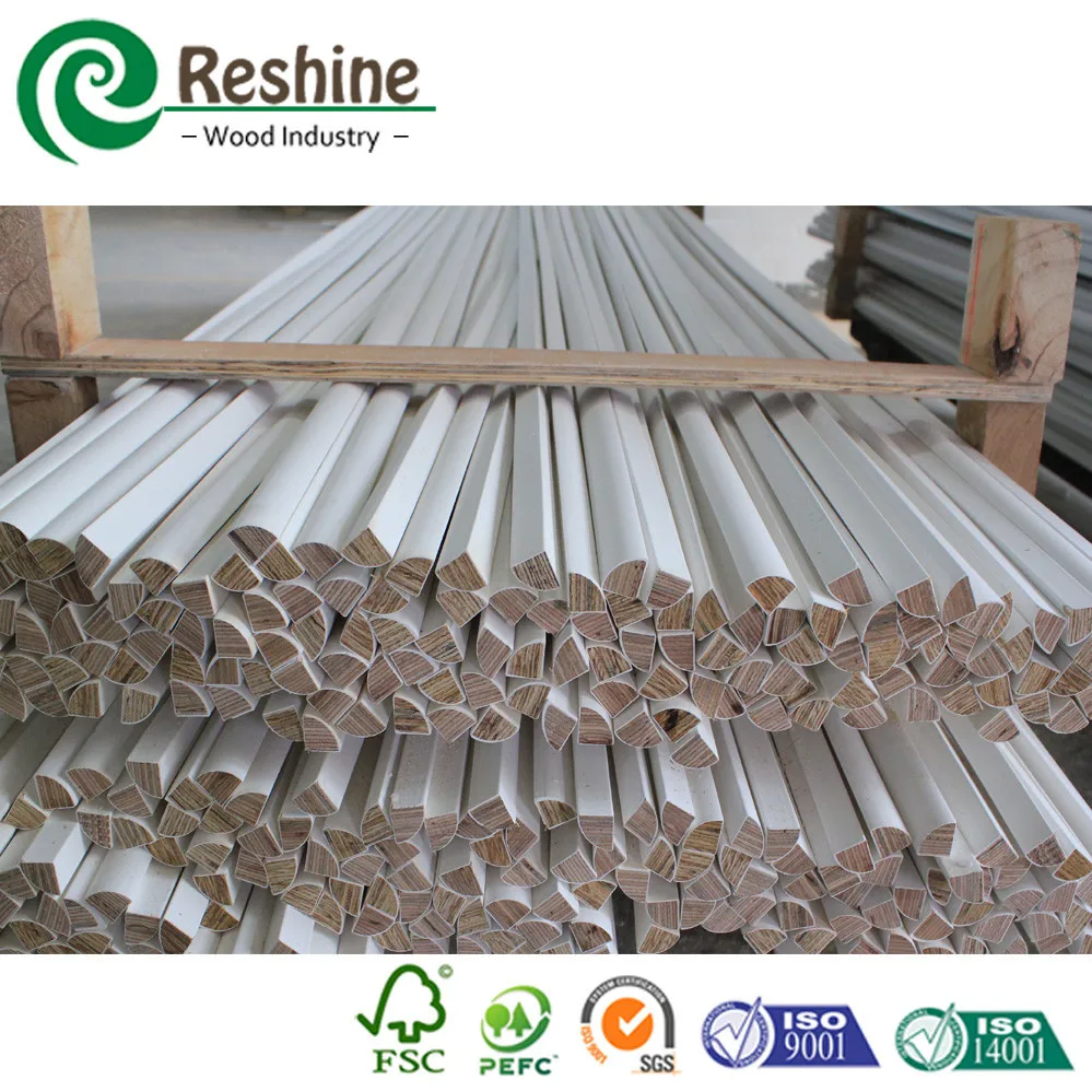 White Primed FJ Wooden decorative quarter round floor moulding