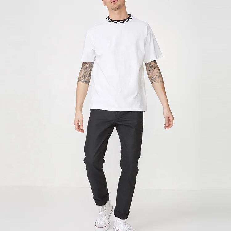Relaxed Fit Wholesale Plain Quick Dry Custom Crew Neck Strap White T Shirts Men
