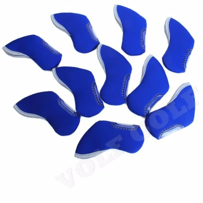 
10pcs BlueNeoprene Window Golf Head Covers Set Headcover for Irons 