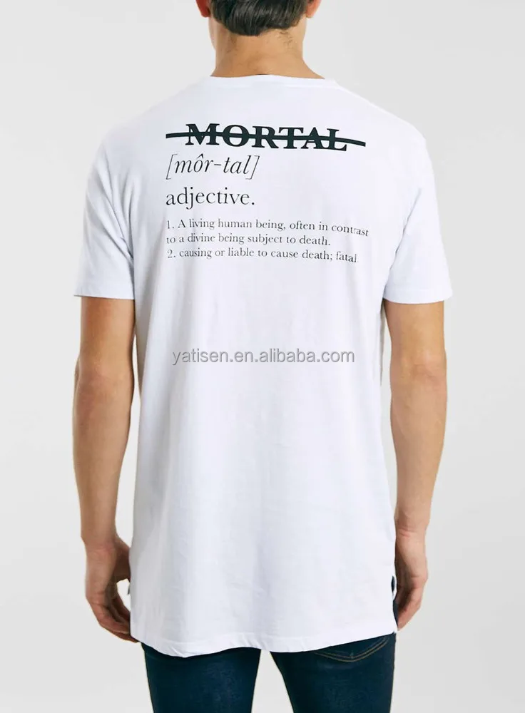 Plain Men White T shirt With Picture Printed in back word printing t shirt for man