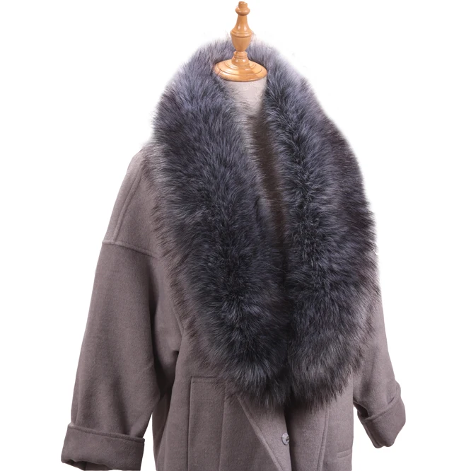 
Factory Direct Supply Long Style Detachable Fox Fur Shawl Collar 