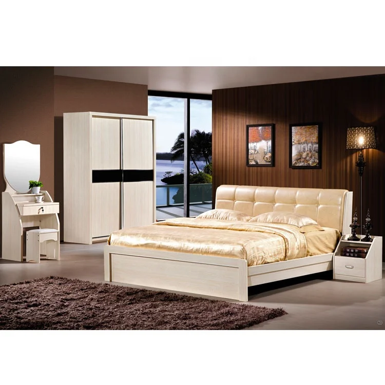 Bedroom Furniture Upholstered Bed Hotel Solid Wood Bed Modern Double Bed