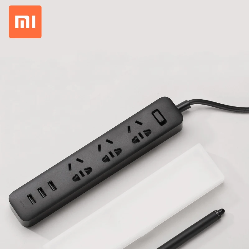 
100% Original Xiaomi Powerstrip Outlet Socket 3 USB Standard Extension Socket Plug for Xiaomi Patch Board Power Strip 