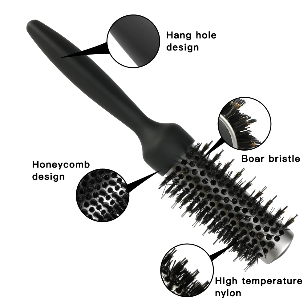 Круглая прямая щетка для волос керамическая кудрявая кисть из Гуанчжоу с нейлоновой щетиной индивидуальный логотип китайская ионная