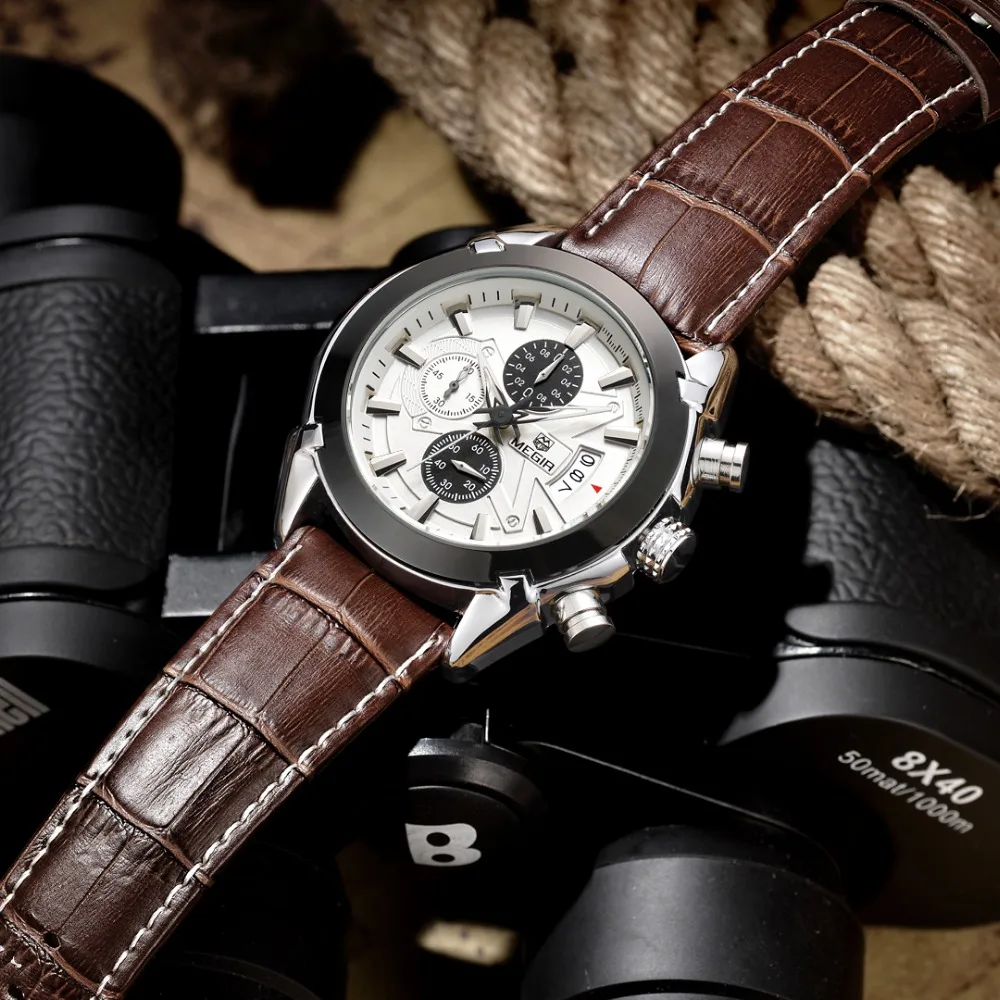 oem mens leather watch 3atm water resistant stainless steel diamond watch