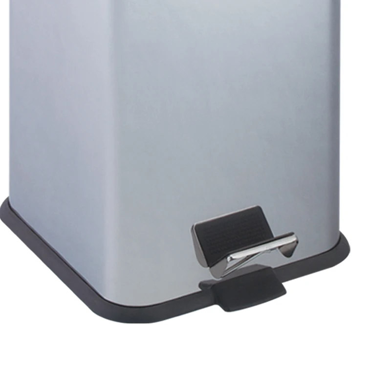 Stainless steel S/S Square Shape indoor metal Dustbin garbage bin waste can with food pedal and lid