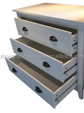  Более широкий Белый Три Ящика Спальня МДФ Шкаф