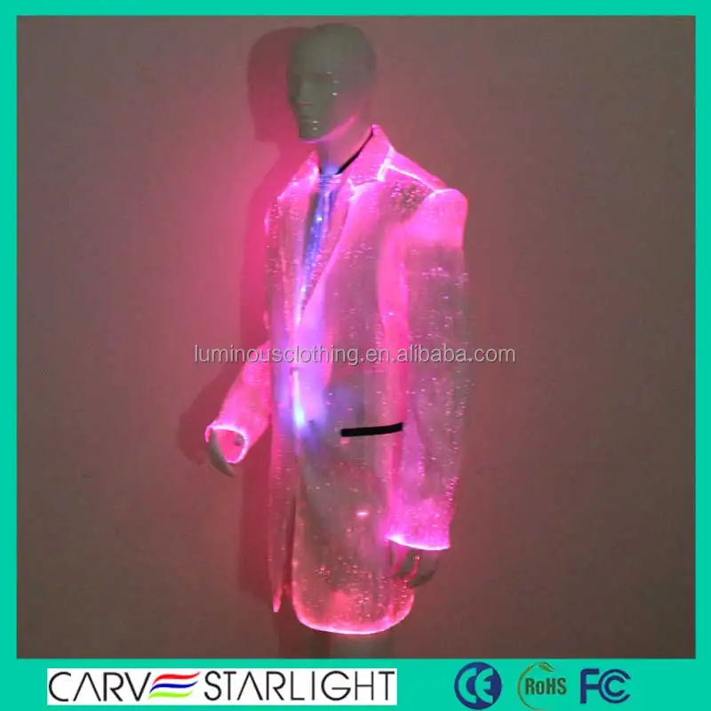 2015 волоконно-оптического освещения светящиеся мужские оптовая продажа ветровки