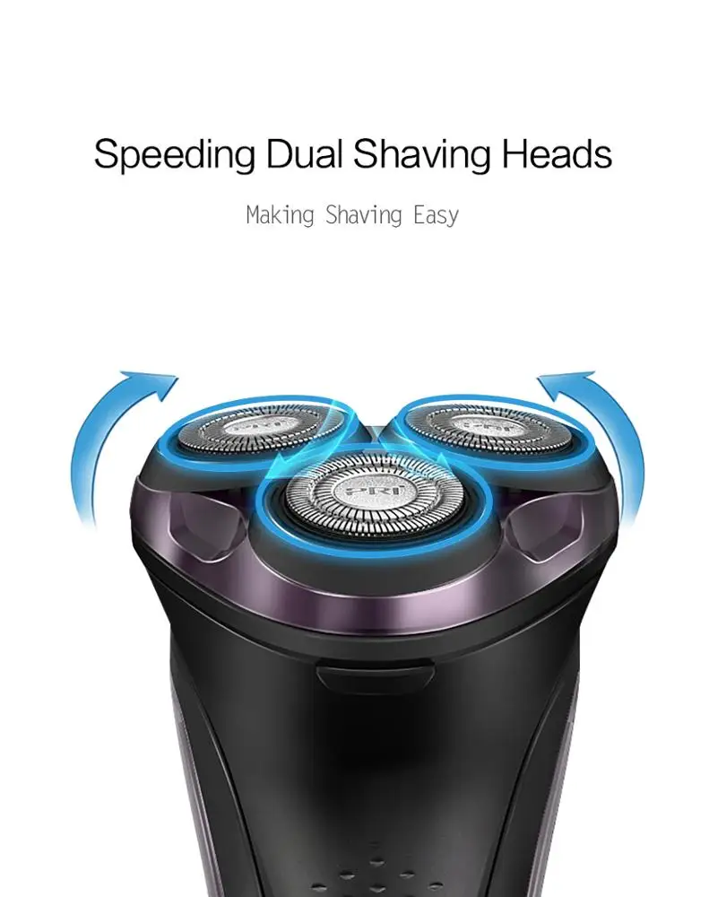 PRITECH IPX7 Full Body Washable Mens 3D Floating Heads Electric Shaver With Logo