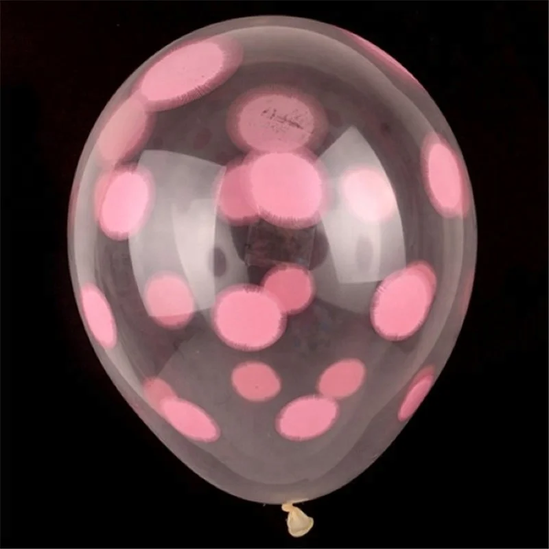 Custom Made Round 12 Inch Helium Printed Ballon Pink Happy Birthday Number Printing Latex Clear Transparent Balloons