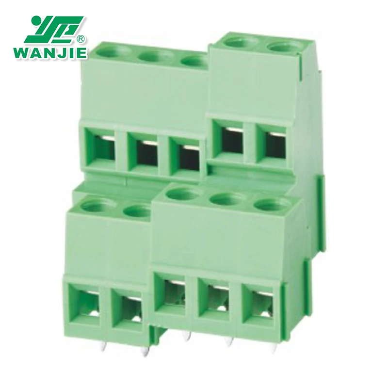 Double level Wanjie 5.0mm 5.08mm PCB Screw terminal block WJEK500A/WJEK508A