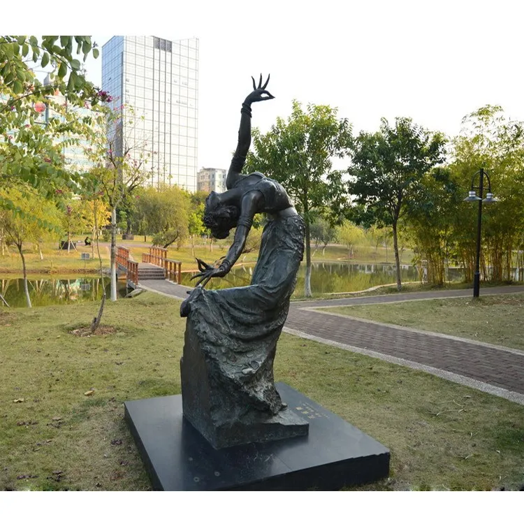 Hot sale customized modern bronze nude girl faerie dance art statue sculpture