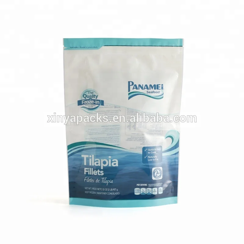 
High barrier resealable zipper vacuum packaging bag for sea food, meat packaging 