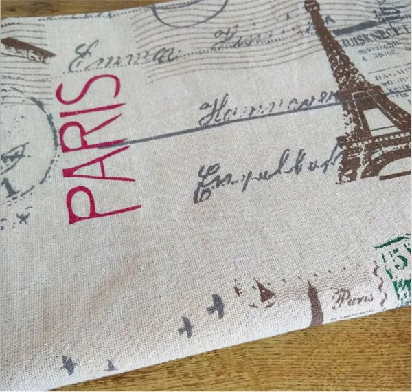 Paris Eiffel Tower printed fabric wholesale cotton linen curtain/tablecloth fabric