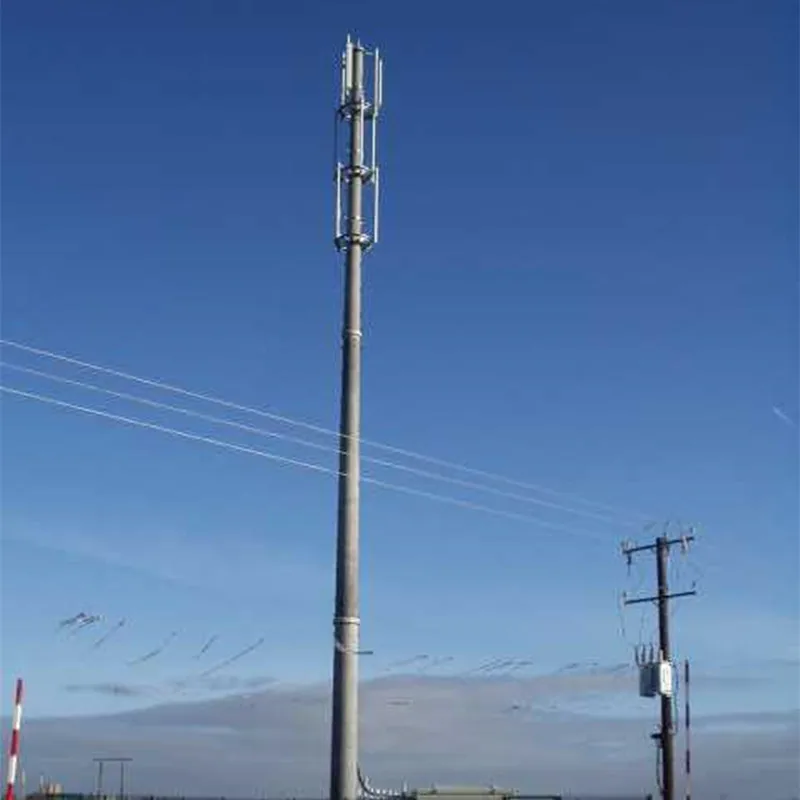 galvanized steel power transmission line monopole tower