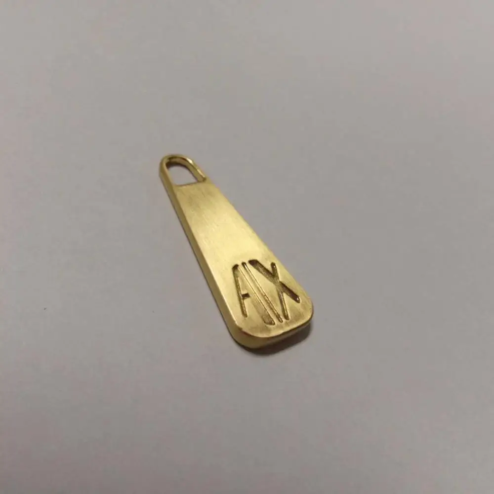 custom metal label zipper pulls pullers for  Metal Label zipper