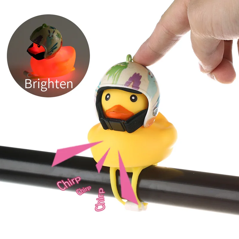 Маленькая желтая утка Детский велосипедный шлем мотоциклетный гудок светящийся бамбук Маленькая желтая утка