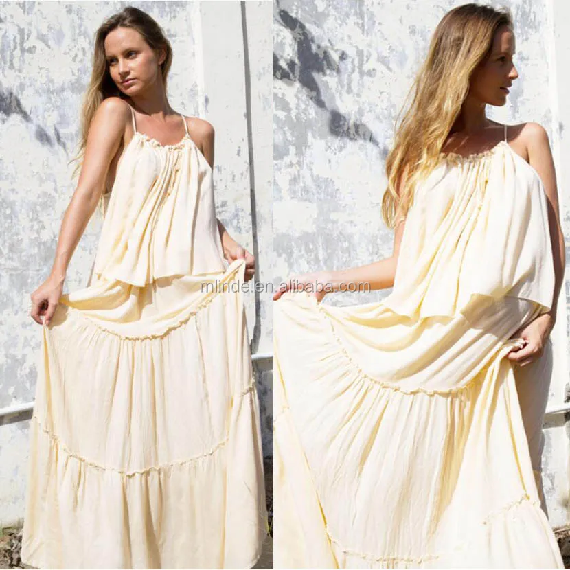 Breast Feed Dress 100% Rayon Woven Breastfeeding Maxi Dress Boho Long Nursing Tiered Dress For Pregnant Woman
