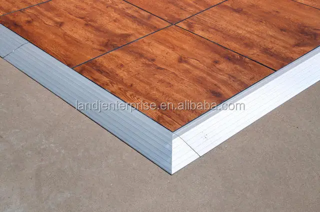 Dance Floor Portable Party Wedding Event Flooring Wood Grain w/Aluminum Edging