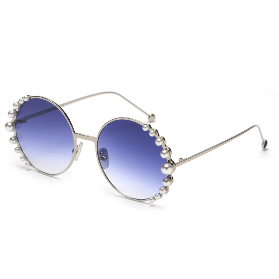 2019 mimiyou Pearl Round Sunglasses Women Metal High-Grade Sun Glasses Men Vintage Fashion Female Eyeglasses Lady Shades oculos