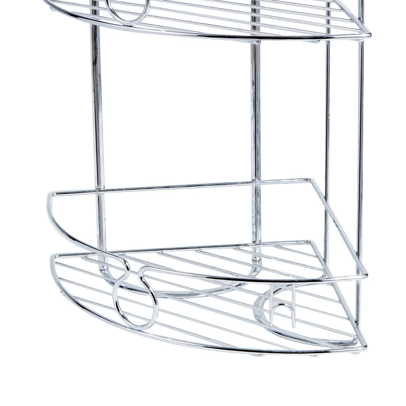 Bathroom Dual Tier Shelf Shower Shampoo Soap Cosmetic Iron CornorShelves Bathroom Accessories Storage Organizer Rack Holder