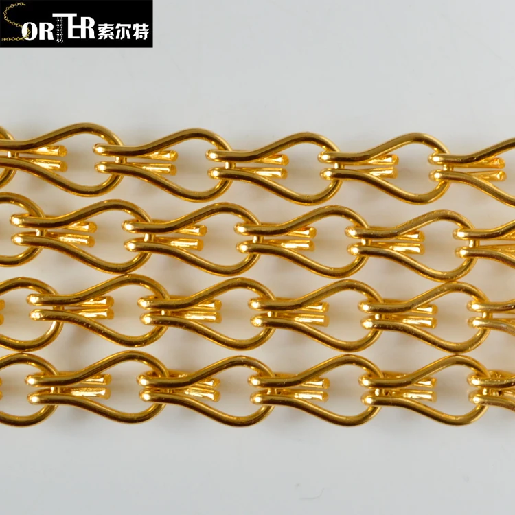 Logo aluminum chain curtain anodize aluminum link chain curtain for room decoration