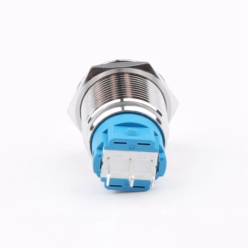 Stainless steel no nc 3 pin 2 step dia.19mm  Self-locking metal push button switch