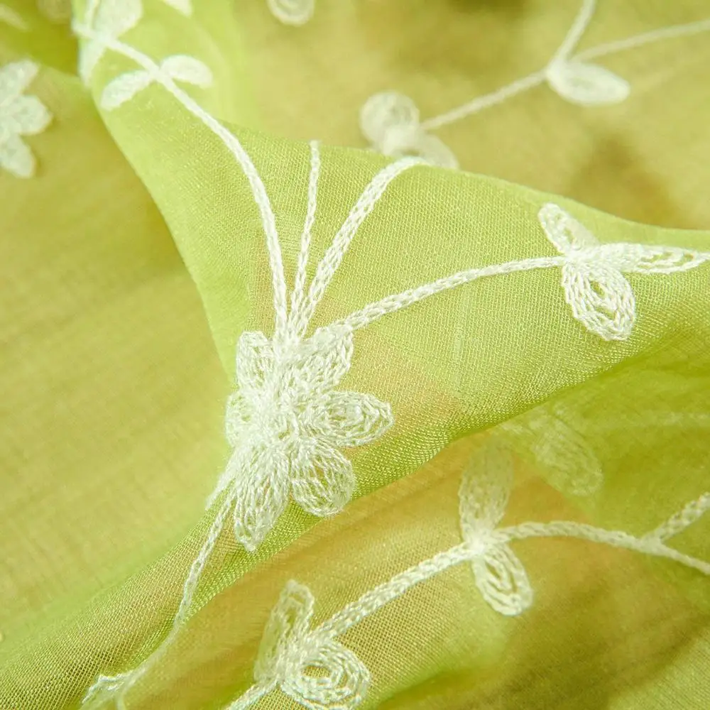 Turkish embroidered organza lace sheer  curtain embroidery fabric