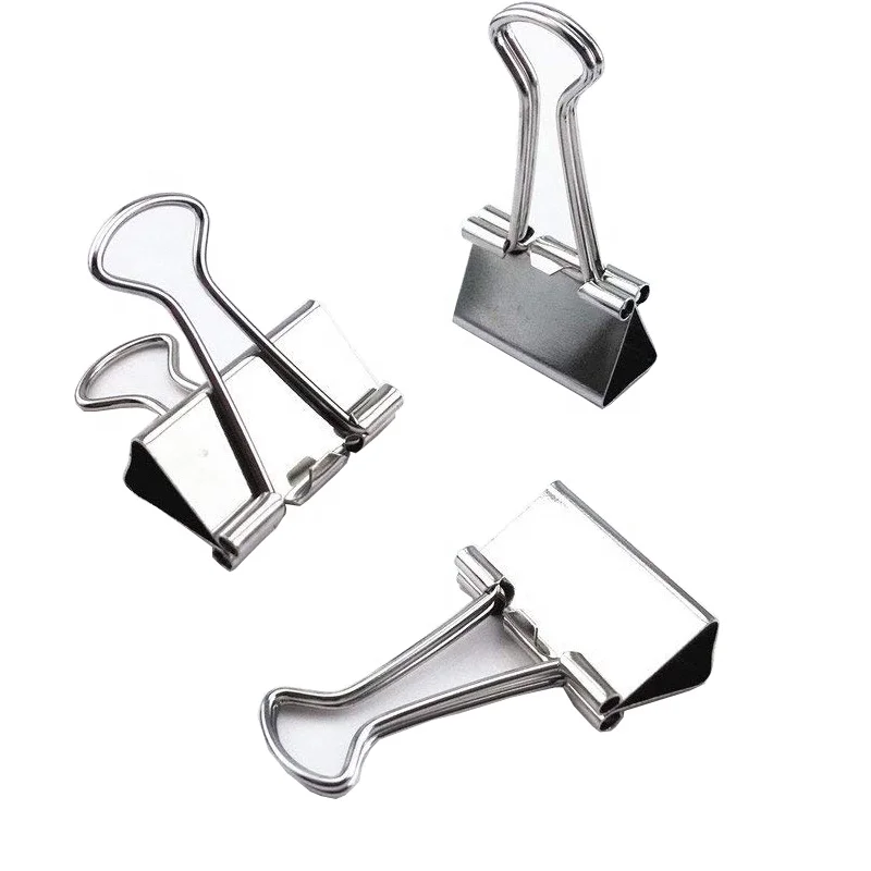 Заводская распродажа, никелевые 19 мм зажимы для связывания, серебряный металлический зажим для связывания для записей, букв, бумажных книг