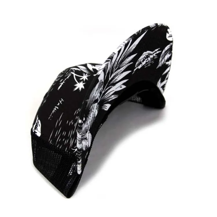 Flower Snapback hat Hawaiian Island Trucker Mesh Baseball cap Flat Bill visor