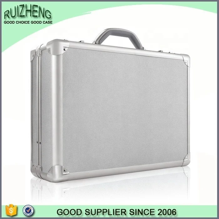 Hard Aluminum Alloy  briefcase Sample Carrying  Case Aluminum Travel  Document  Suitcase With combination lock