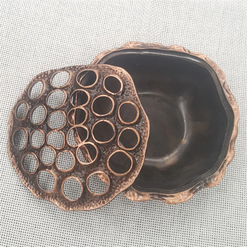 Wholesale Price Lotus Seed Holes Metal Incense Burner Portable Home Coil Incense Holder Burner