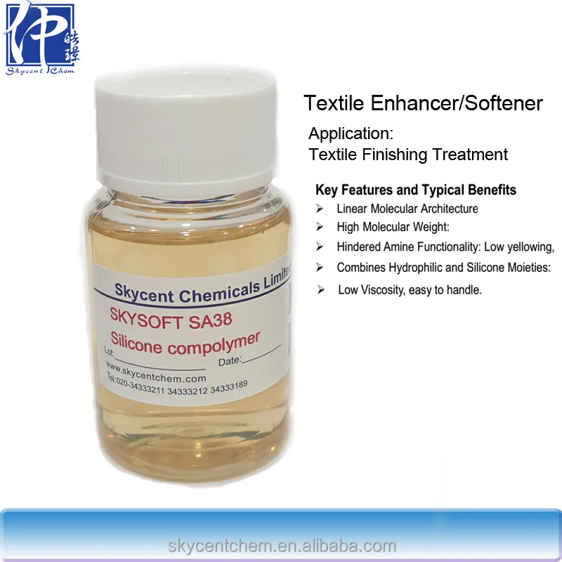 
SA38 textile enhancer silicone compolymer (AB)N technology provide fabrics outstanding softeness and stickeness 