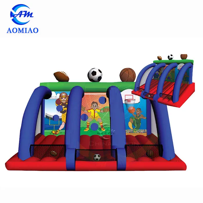 Crazy 3 in 1 Carnival Inflatable Sport Games Stall Inflatable Basketball Baseball Darts Games