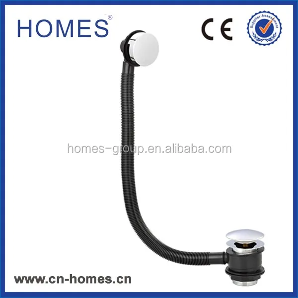Chrome Finished Universal Bathtub Waste drainer and Overflow Strainer and Push Pull Stopper