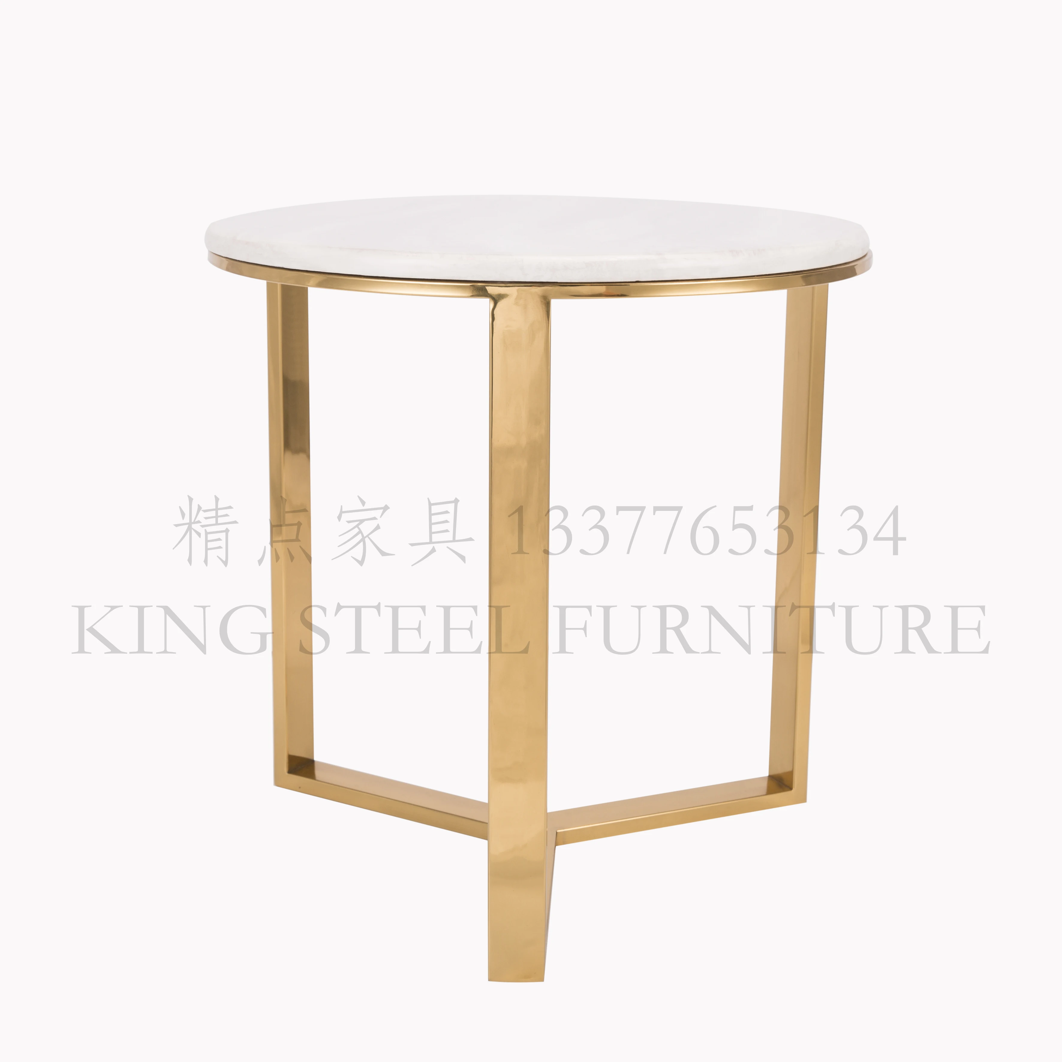 Modern round nesting tables set of 2 piece marble side tables set living room furniture make in Foshan metal end tables