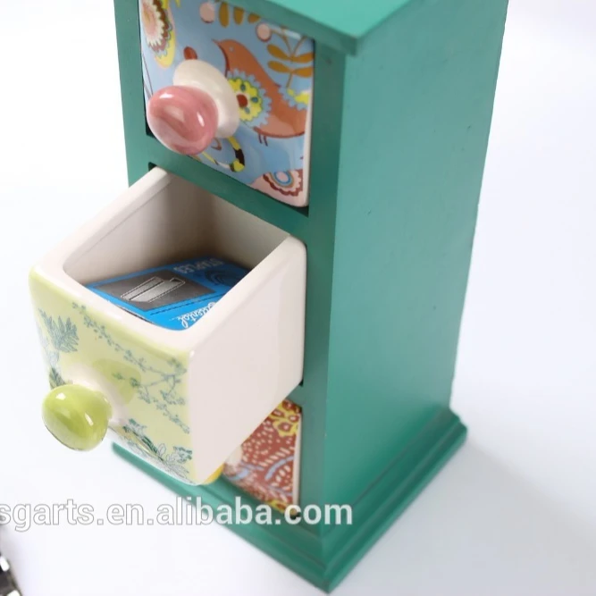 Hot sales Home Decorative Vintage Retro Style Furniture Cabinet ceramic & Ceramic Multi Drawer