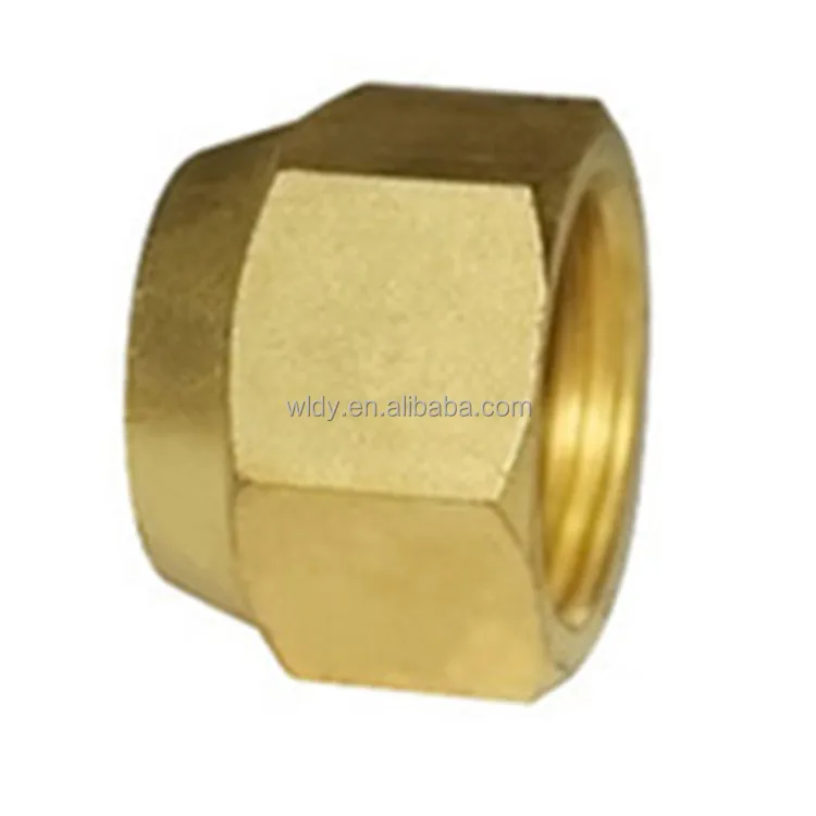 1/4, 3/8, 1/2, 5/8, 3/4 Brass Refrigeration Flare Copper nuts/flare nut brass fitting