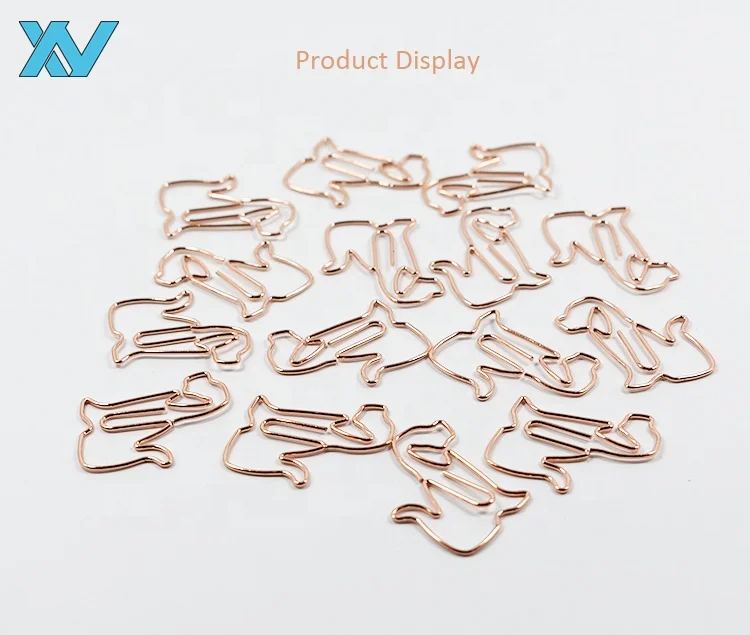 custom design rose gold animals dog shape paper clip