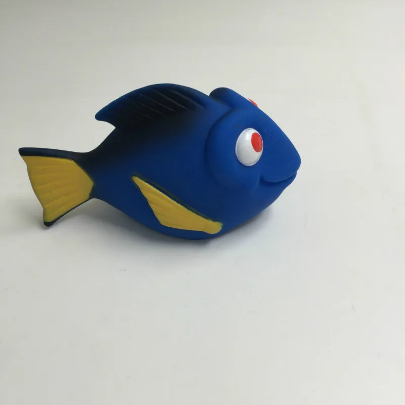 
Funny small bule clown fish bath rubber animal toy for kids 