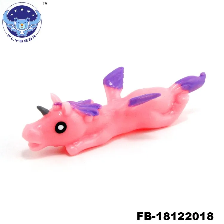 Tpr Unicorn Animals Slingshot Attack Hand Stess Relief Toy Sticky Flying Turkey Catapult Soft Finger Stretchy Slingshot Capsule