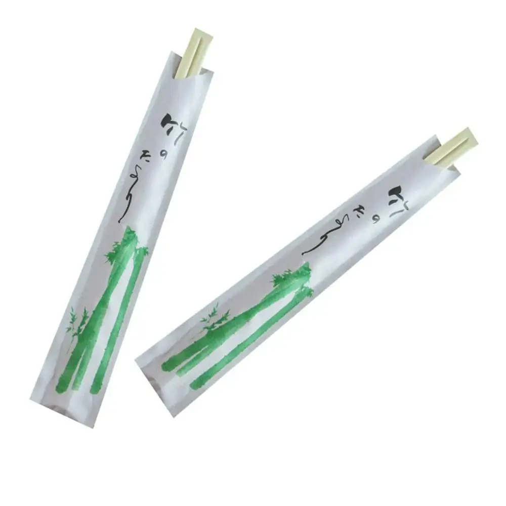 Одноразовые Бамбуковые Tensogue порезанные палочки, полностью бумажные упаковочные палочки для еды на заказ