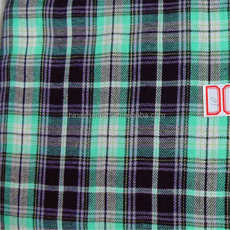 Hot selling  warehouse cheap yarn dyed check fabric for shirt/twill fabric/100% cotton yarn dyed cut piece