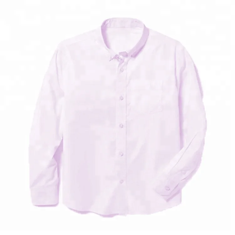 
Wholesale Boys White Cotton Poplin Dress Shirt With Pocket 