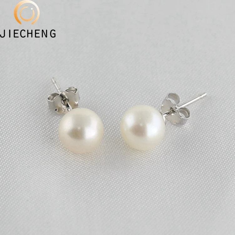 6-7mm aaa Natural freshwater 925 silver stud pearl wedding earrings