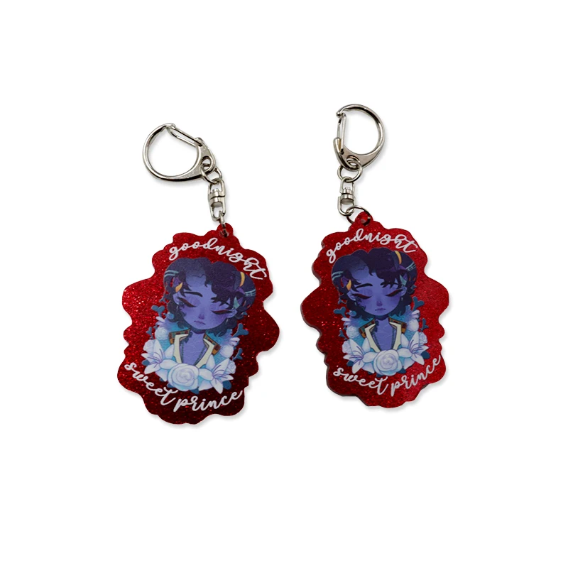 Red Acrylic Board Keychain Photo Keychain Anime Acrylic Keychain With Lobster Clasp Keyring