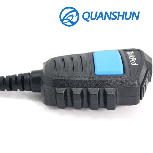 Talkpod Radio record remote speaker microphone with big blue PTT button