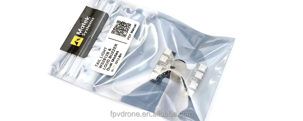 Matek LED Tail light WS2812B With Loud Buzzer Dual Modes For QAV-X 214 210 250 QAV-R 220 260 GEP-RX5 TX5 FPV Racer Quadcopter