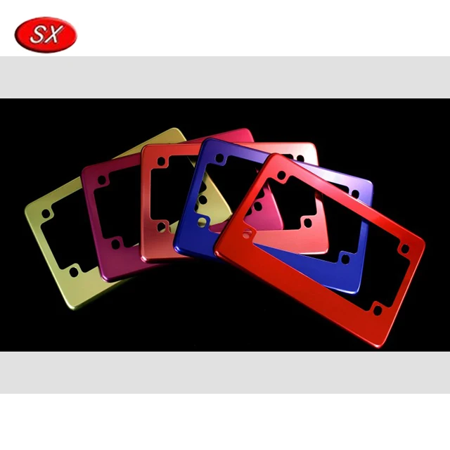 
Custom Anodized Red License Plate Frame, Exterior Auto Motorcycles License Plate Aluminum Frames 