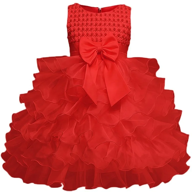 Pabasana red purple beaded princess flower girl dress layered with high quality